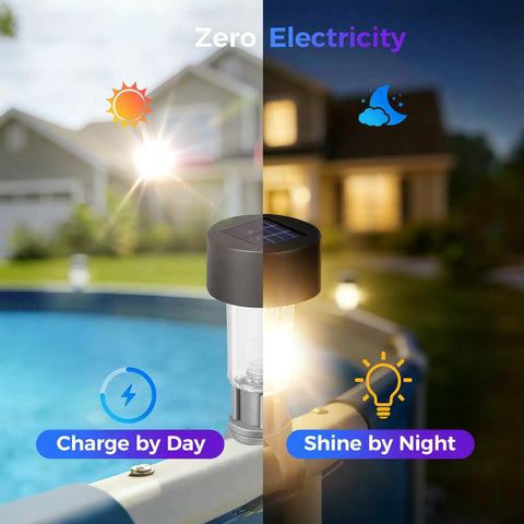 Six Pack Solar Pool Lights For Framed Above Ground Pools Waterproof Outdoor Garden Night Lights Easy Install
