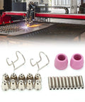 Top Shred Plasma Cutting Torch Consumables 24 Pack Copper Electrodes Contact Tips and Ceramics, 10 copper tips and two ceramic nozzles set.
