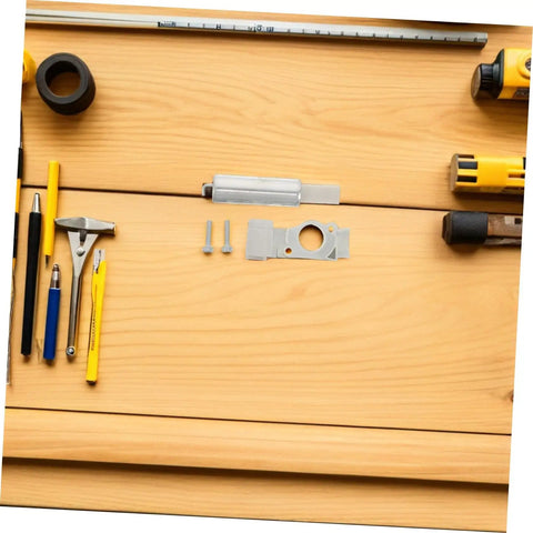 Top Grade CIYODO Drive Belt Tensioner Assembly For Ts400 Concrete Saw Ensures Steady Power And Smooth V Belt Operation Perfect OEM Replacement Kit For Gas Powered Cutting Tools That Really Keeps Things Running Tight. grey metal belt tensioner with screws on wood