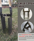 Heavy Duty Manual Post Hole Digger Featuring Sturdy Wood Handle And Razor Sharp Blades For Crushing Tough Clay Soil, 17-22 cm adjustable.