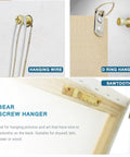 Heavy Duty Hanging Screws For Picture Hangers 4 In 1 D Rings Sawtooth Wire And Keyhole Mounts Gold Finish 25 Pack