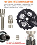 All In One 6 In 1 Bike Repair Tool Set For Maintenance With Freewheel And Cassette Lockring Removal, Crank Puller, Chain Whip, Bottom Bracket Removal Tool, And Multifunction Pedal Wrench For 15Mm, 16Mm And 24Mm Openings Tools Not Included, spline crank remover components displayed