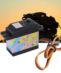 Heavy Duty 35KG Digital RC Servo Motor With Slick Metal Gear Steering In Beast Mode Control On 1 10 And 1 12 Scale Cars Trucks Boats Airplanes And Robots Featuring Rustproof Aluminum Alloy Construction Knockout Torque Output with colorful design and wires.