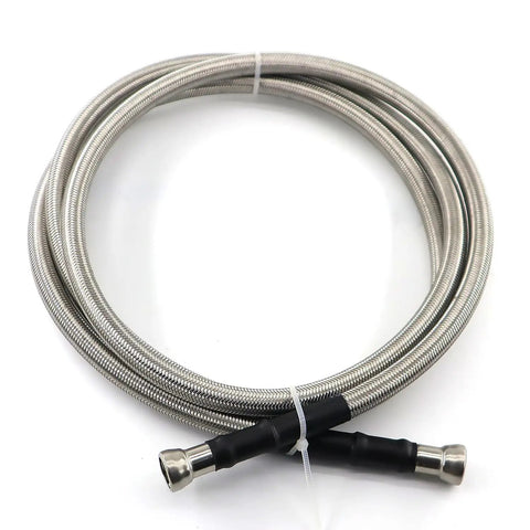Heavy Duty Stainless Steel Braided Fuel Lines Kit For 1999 To 2003 Chevy Silverado And Gmc Sierra 1500 2500 3500hd Ptfed High Flow Plumbing Tough As Nails Drip Free Ride, close-up view.