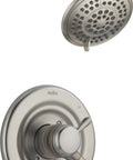 Lahara 17 Series Dual Function Shower Trim Kit With 5 Spray Touch Clean Shower Head Stainless Finish T17238-SS Valve Not Included