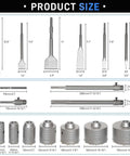 ATOLS 34-piece concrete hole saw kit: SDS/Max shanks, masonry bits, chisels, wall hole saws, sizes 30–110 mm
