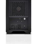 Back view of Heavy Duty 72TB Thunderbolt 3 Raid Drive Array showing ports and vents, designed for 4K and 8K editing.