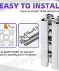 Must Have 3030 Series Roll In Spring T Nuts Kit installation example with aluminum extrusion rail and highlighted T slot configuration.
