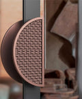 Side view of Round Glass Door Handle 600mm Double Sided Push Pull With Non Slip Bumps Durable Metal Door Handle Red Bronze Finish.