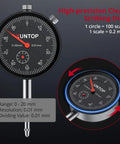 Pro Grade Dial Indicator With Magnetic Base 176 Lbs 80 Kg 1 Inch 0.001 Inch Imperial Dial Test Gauge Set With Storage Case For Lathe 3D Printer CNC Car Workshop, 0-20mm dial