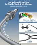 Low Voltage Drop Cable for Stable Starlink Mini Power with thicker copper strands and reinforced jacket design.