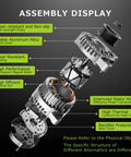 Exploded view of 11598N High Output Alternator Replacement for Chrysler 300, Dodge Challenger, Charger, and more, showing components.