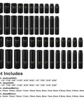 1/4 Inch Drive Master Impact Socket Set, 50-Piece, 6-Point SAE and Metric, arranged showing sizes and details