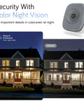 Comparison of color night vision with No Drill Magnetic Window Camera With 32GB SD Card 3K 5MP HD Indoor Home Security.
