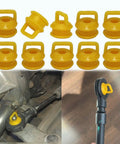 10Pcs Shift Cable Linkage Bushing Repair Kit For Transmission Grommet And Bushing Set For Cadillac Escalade Chevrolet GMC And Dodge Trucks And SUVs Easy Install Durable Replacement Parts For 2007-2020 Models yellow plastic bushings installed on shift cable