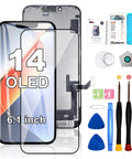 IPhone 14 OLED Screen Replacement Kit 6.1 Inch With 3D Touch Digitizer FHD Display Not LCD Waterproof Adhesive Screen Protector And Repair Tools Included