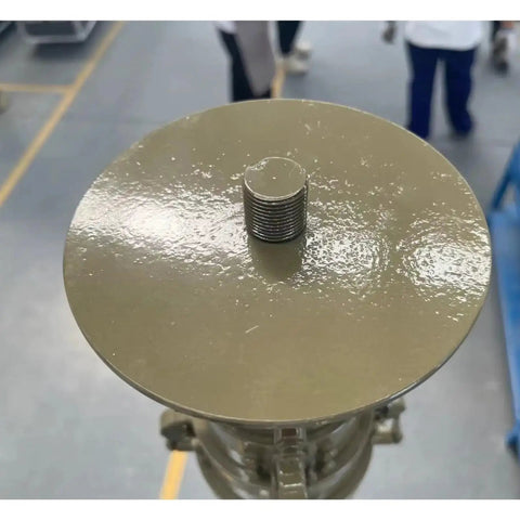 Top view of the adjustable lifting pole's base, showing the threaded connection for Heavy Duty Stainless Steel Telescopic Mast Three To Twenty Meter Adjustable Electric Manual Lifting Pole For Industrial Maintenance With Hella Durable Build And Zero Hassle Operation Built Tough To Crush Weight Without Breaking A Sweat On Site.