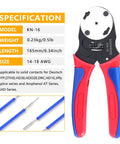 Deutsch DT Connector Kit 540 Piece Set With KN16 Crimper And Removal Tool, 165mm long, applicable for 14-18 AWG wires.