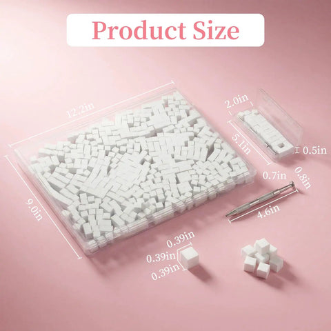 500 Piece Mini Nail Sponges Kit With Pickup Tool And Storage Box for ombre gradient nail art and gel polish blending