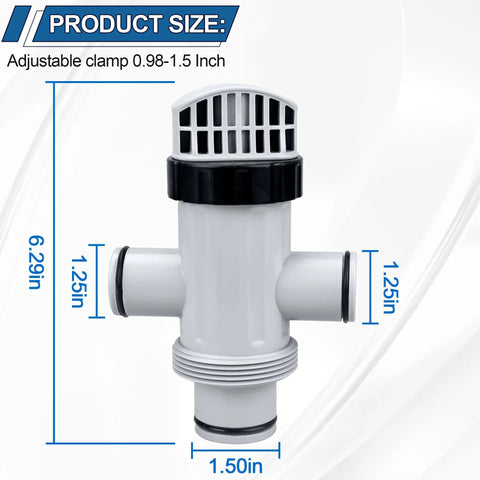 Dual Split Hose Plunger Valve for Pool Systems Replacement Parts and Accessories Easy Water Flow Control Opens and Closes Filter Line Splits Hoses Stopping Pump Suction or Vacuuming Works with Most Pools, 1.25in and 1.5in