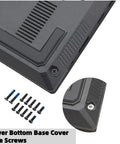 Heavy Duty Premium Slick Black Laptop Bottom Case Screws Replacement Bundle Built For Asus Tuf Gaming Fa617 Fa607 And F16 Fx607 Models close up of screws and bottom case