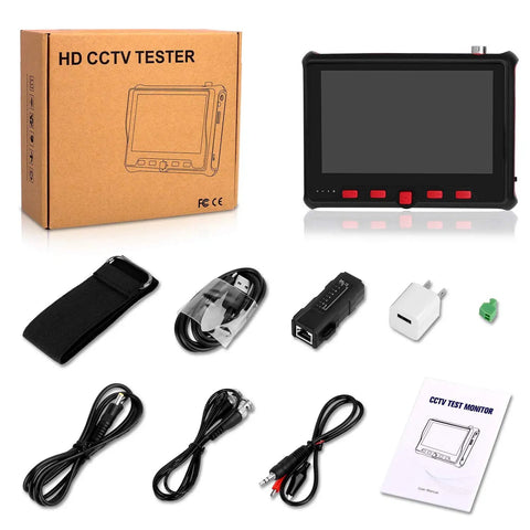4 In 1 Portable CCTV Tester With 4.3 Inch HD LCD Display, 8MP AHD TVI CVI CVBS Analog Camera Tester with accessories