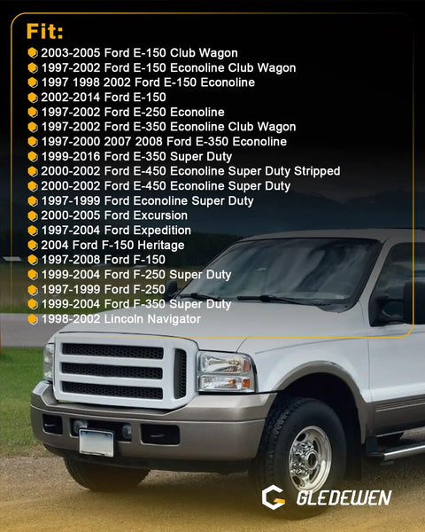 Upgraded Exhaust Manifold Clamp Repair Kit Fits vehicle compatibility with Ford and Lincoln models listed next to van image