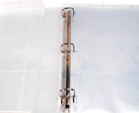 Metal binder rings inside Industrial SOP Storage Case With Metal Binder Rings Fully Enclosed For Protection Bright Blue And White Striped Organizer
