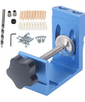 Pocket Hole Jig System for Woodworking, Pro Grade Aluminum Alloy Drill Guide Tool with Wooden Plugs and Screws