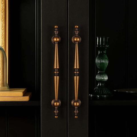Get The Look You Want With These Super Stylish Vintage Antique Brass Cabinet Pulls That Have 5 Inch Hole Centers on black cabinet