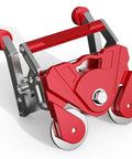 Bidirectional Cut Off Tool For Quick Left Or Right Cuts Heavy Duty Pro Grade Cutter That Slashes Through Materials Fast A Real Workhorse Compatible With Van Mark And Tapco Brakes Ideal For Roofing Siding Metal Tile Work, red metal tool with three cutting wheels