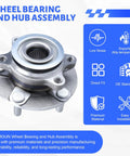Front Wheel Hub Bearing Assembly Fits Nissan Rogue 2008-2013, Rogue Select 2014-2015, And Sentra 2007-2012 Front FWD And AWD With ABS 5 Lug Drop In OE Replacement 513298