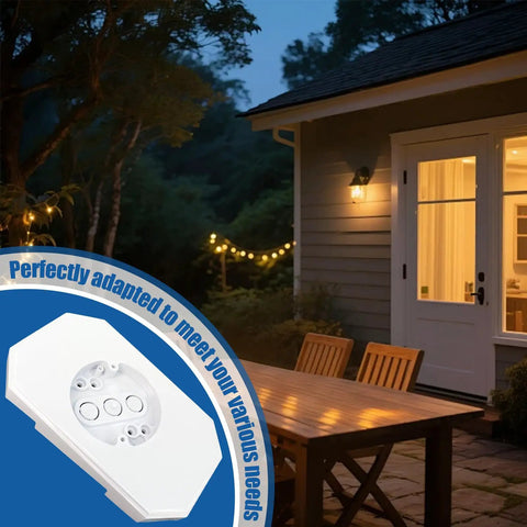 Two Pack Vinyl Siding Mounting Blocks For One-Half Inch Lap Double And Four Inch Siding In White, Heavy-Duty Plastic, No-Fuss Install, Paintable Surface To Match Siding Or Exterior Light, Outdoor Lighting Mounts on patio siding