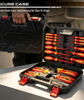 All In One Insulated Electrician Tool Set Pro Grade Workhorse For Electricians 1000V VDE Certified Screwdrivers Voltage Tester open case