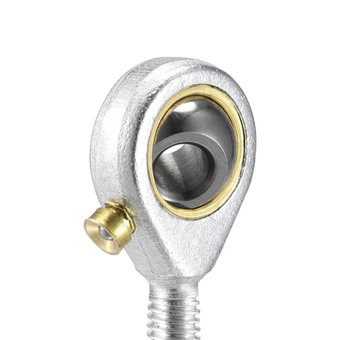 Left Hand Rod End Bearings 3/16 Inch Bore Pre Lubricated With 10-32 Male Thread, 2 Pack, Spherical Rod End For 10 Degree Misalignment, 3.4KN Dynamic Load Capacity, 45 Steel Body, side view
