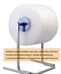 Heavy Duty Bubble Wrap Dispenser Stand With Reinforced Galvanized Steel Roll Holder for packing, holds rolls up to 84 cm, suitable for workspace.
