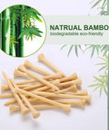 Durable Bamboo Golf Tees 100 Pack 3.25 Inches Long Biodegradable Eco Friendly Tees For Stable Drives Low Friction Side Spin Control