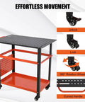 36 Inch By 24 Inch Heavy Duty Steel Welding Table Workbench With 600 Lb Capacity Portable Shop Bench On Wheels 161 Fixture Holes