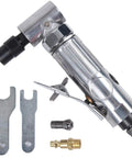 Heavy Duty Air Die Grinder With 1/4 Inch Hex Shank And 90 Degree Angled Head Cranks 20000 Rpm with accessories displayed.