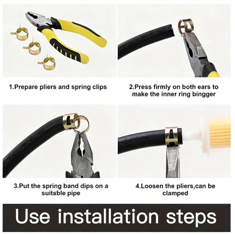 Heavy Duty 32 Piece Spring Hose Clamp Set In 304 Stainless Steel And Copper No Tool Quick Install installation guide image
