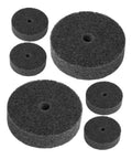 Six Pack Nylon Polishing Wheels 75mm Size With 10mm Center Hole Non Abrasive Buffing Pads For Auto Detailing Marble Stone And Workshop Grinders That Rock, dark grey nylon pads.