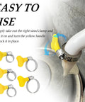 Stainless Steel Hose Clamps Kit 8-29mm Adjustable Thumb Screw Pipe Clamps with yellow handle on hose fitting