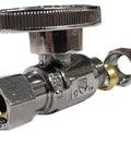 3/8 Inch OD Female Compression Captured Nut To 3/8 Inch OD Compression Lead Free Quarter Turn Straight Angle Stop Ball Valve Chrome Repair Kit Great For Faucet And Toilet Shutoff 100 Pack, chrome valve