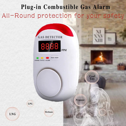 Gas Alarm Detector For Home And RV Propane And LNG And LPG Combustible Gas Detector Plug In And Wall Mount With LED Alarm