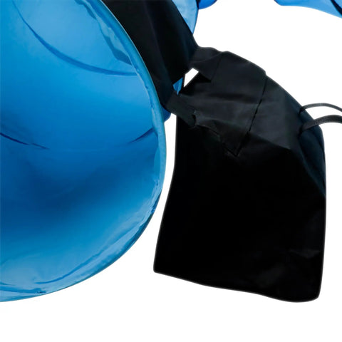 Saddlebag Style Sandbag for Dog Agility Tunnel, Heavy Duty PVC Weather Resistant, securing blue dog tunnel, black color
