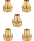 Pack Of 5 Pex 1 Inch By 1 Inch NPT Female Brass Barb Crimp Adapters For Pex Tubing ASTM F1807 NSF ANSI 61 372 Lead Free Fittings