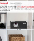 Beefy Low Profile Steel Safe With Hotel Style Digital Lock 1.14 Cu Ft Cash Safe With LED Display Includes 2 Emergency Keys