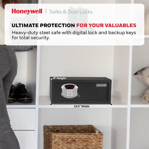 Beefy Low Profile Steel Safe With Hotel Style Digital Lock 1.14 Cu Ft Cash Safe With LED Display Includes 2 Emergency Keys
