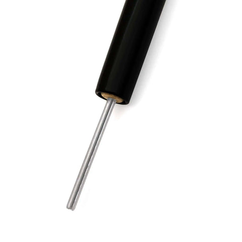 Handmade Paper Bead Roller For Quilling, Stainless Steel Tip With One Eighth Inch Diameter 3.17mm, shown with wooden handle.