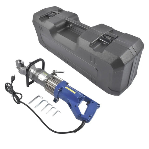 Getanye 5/8 Inch Electric Hydraulic Rebar Bender HRB-16 with carrying case and tools, 900W motor for construction projects.